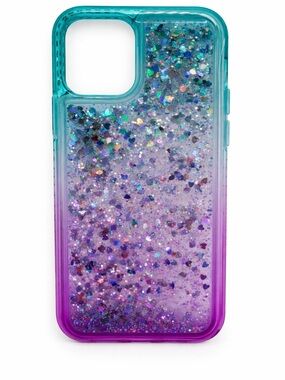 Sparkling Teal-to-Purple Gradient Glitter Phone Case